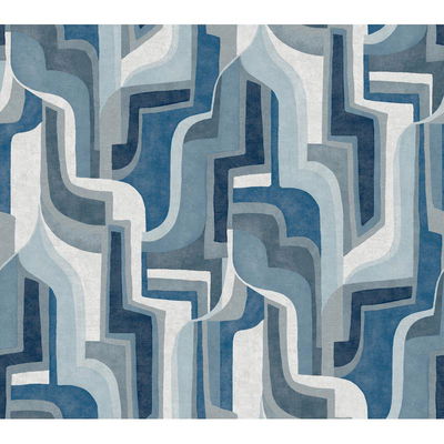 A-Street Prints Tulum Blue Surreal Shapes Wallpaper