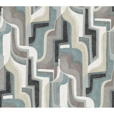 A-Street Prints Tulum Denim Surreal Shapes Wallpaper