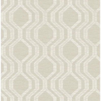 A-Street Prints Burton Neutral Modern Ogee Wallpaper