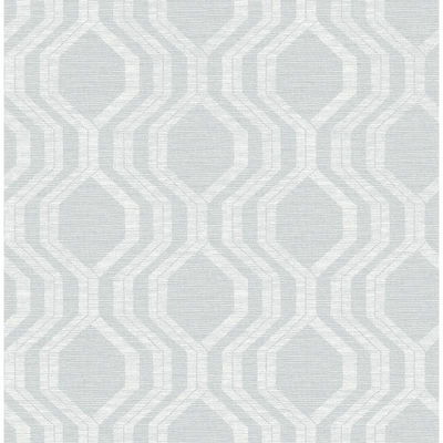 A-Street Prints Burton Pewter Modern Ogee Wallpaper