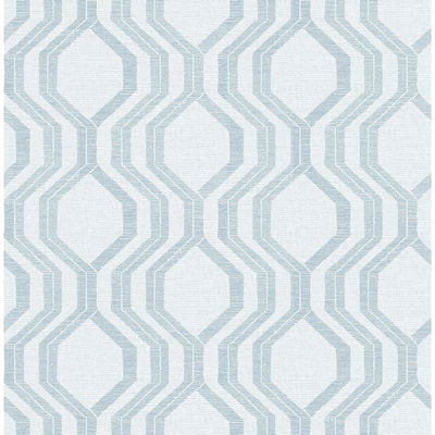 A-Street Prints Burton Light Blue Modern Ogee Wallpaper