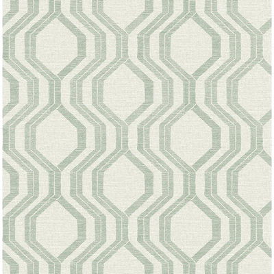 A-Street Prints Burton Green Modern Ogee Wallpaper