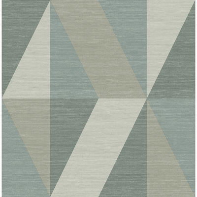 A-Street Prints Winslow Green Geometric Faux Grasscloth Wallpaper