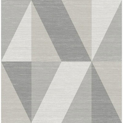 A-Street Prints Winslow Stone Geometric Faux Grasscloth Wallpaper