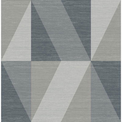 A-Street Prints Winslow Slate Geometric Faux Grasscloth Wallpaper