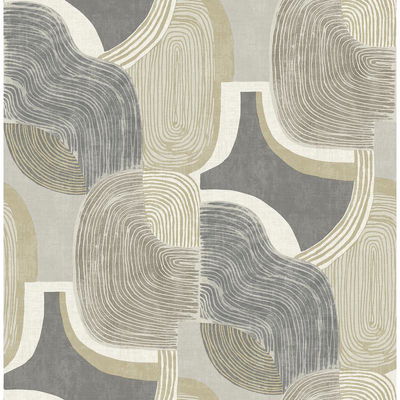 A-Street Prints Hollace Slate Geometric Wallpaper