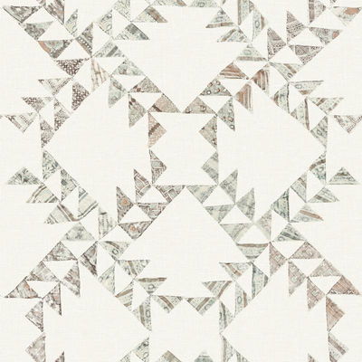 Chesapeake Scrap Quilt Light Brown Wallpaper
