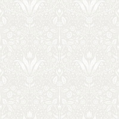 A-Street Prints Mara Light Grey Tulip Ogee Wallpaper