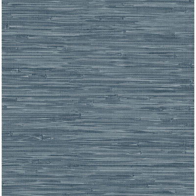 A-Street Prints Exhale Indigo Woven Faux Grasscloth Wallpaper
