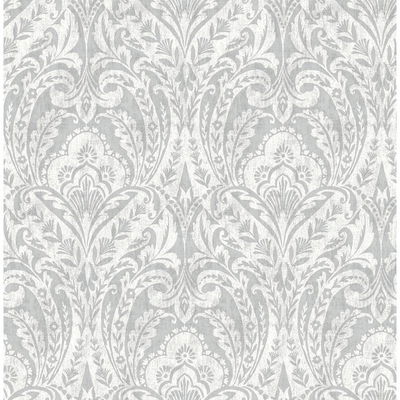 A-Street Prints Berkshire Grey Damask Wallpaper