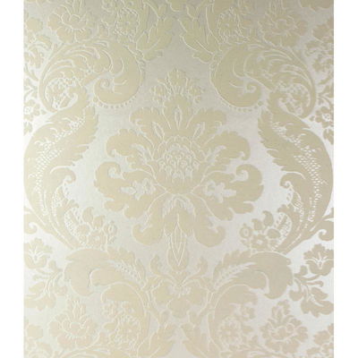 A-Street Prints Shadow Cream Flocked Damask Wallpaper