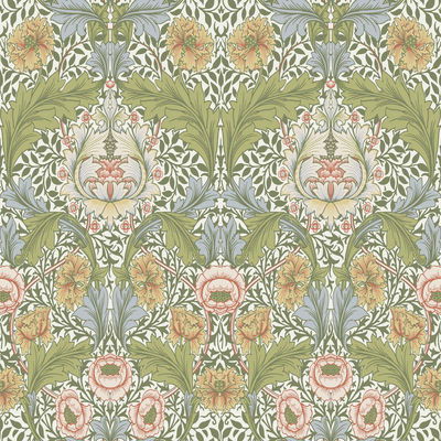 A-Street Prints Myrtle Green Floral Ogee Wallpaper