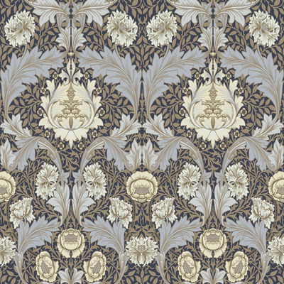 A-Street Prints Myrtle Blue Floral Ogee Wallpaper