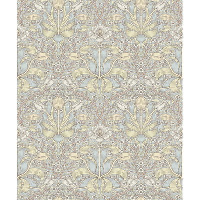 A-Street Prints Spring Thicket Light Blue Tulip Damask Wallpaper
