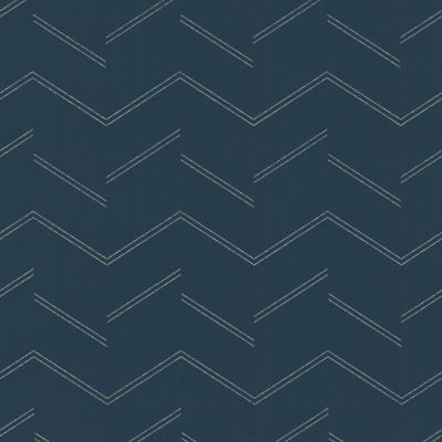 Warner Aviator Indigo Abstract Chevron Wallpaper