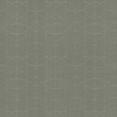 Warner Braxton Olive Geometric Wallpaper