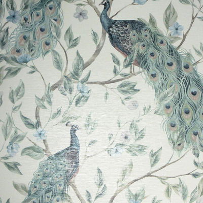 Arthouse Keeka Blue Peacocks Wallpaper