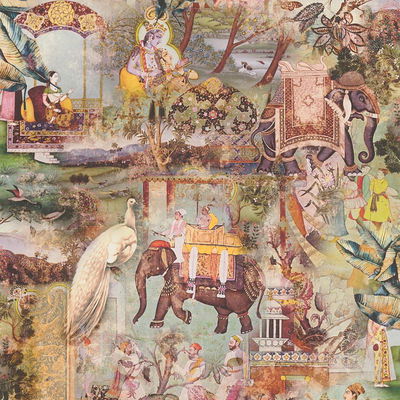 AS Creation Fenmore Olive Indian Safari Wallpaper