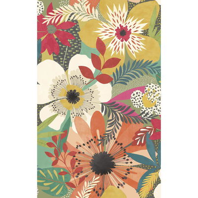 ohpopsi Janis Olive Floral Riot Wallpaper
