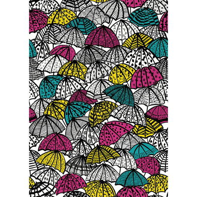 ohpopsi Dara Fuschia Jolly Brollies Wallpaper