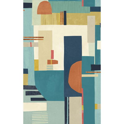 ohpopsi Rhodes Teal Blocs Wallpaper