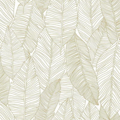 ESTA Home Canales White Gold Inked Leaves Wallpaper