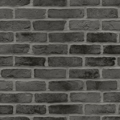 ESTA Home Burnham Black Brick Wall Wallpaper