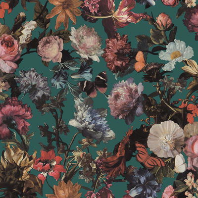 ESTA Home Zarinda Sea Green Flowers Wallpaper