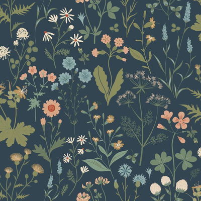 ESTA Home Letitia Indigo Summer Meadows Wallpaper