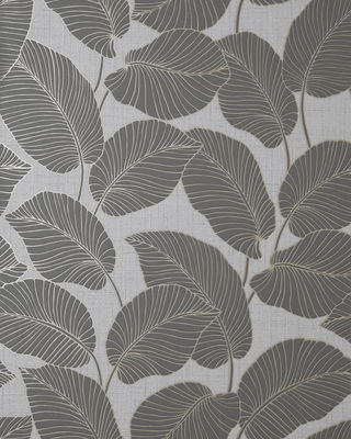 Fine Decor Larson Grey Leaf Wallpaper