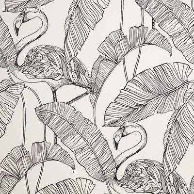 Fine Decor Mulholland White Flamingo Wallpaper