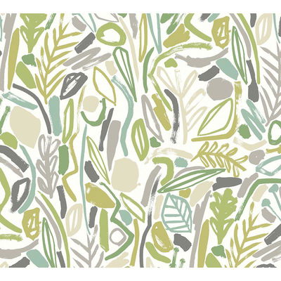 ohpopsi Verdure Lime Painted Botanical Wallpaper