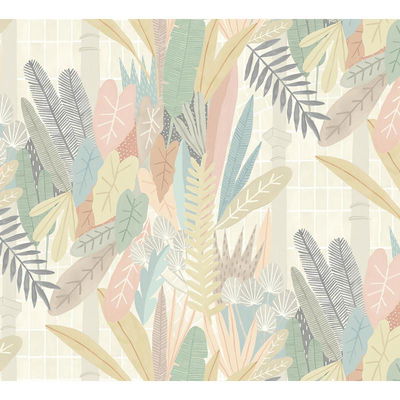ohpopsi Glasshouse Pastel Tropical Damask Wallpaper