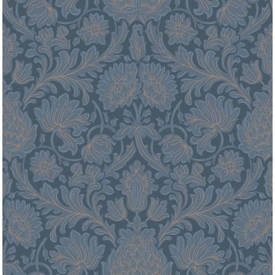 Bamburg Dark Blue Floral Wallpaper