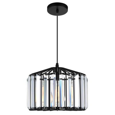 Alethia 1 Light Drum Shade Pendant With Finish In Black