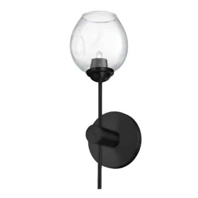 Abii 1 Light Halogen Matte Black Vanity Light w/ Clear Glass
