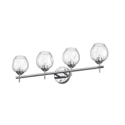 Abii 4 Light Halogen Vanity Polished Chrome with Clear Glass