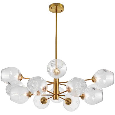 Abii 12 Light Halogen Pendant, Vintage Bronze with Clear Glass