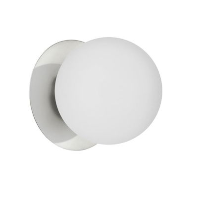 Burlat 1 Light Incandescent Wall Sconce, Polished Chrome with White Glass