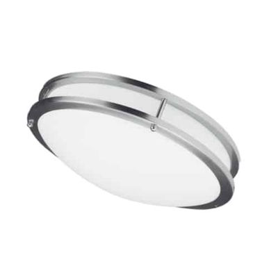 LED LED Ceiling Flush, 16” dia, Satin Chrome Finish