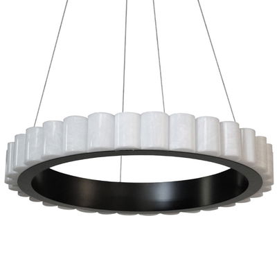 Celeste 30W Matte Black Chandelier w/ Faux Alabaster Acrylic