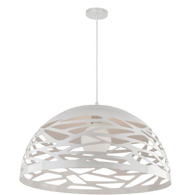 Coral 1 Light Pendant, Matte White Finish