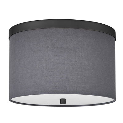 Frederica 2 Light Flush Mount Matte Black with Grey Shade
