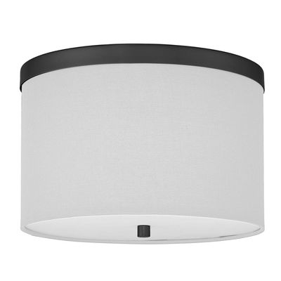 Frederica 2 Light Flush Mount Matte Black with White Shade