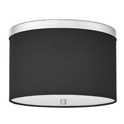 Frederica 2 Light Flush Mount Polished Chrome with Black Shade