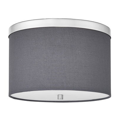 Frederica 2 Light Flush Mount Polished Chrome with Grey Shade