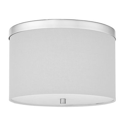 Frederica 2 Light Flush Mount Polished Chrome with White Shade