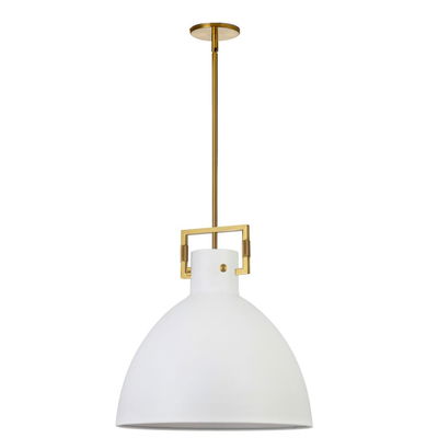 Liberty 1 Light Incandescent Pendant Aged Brass with Matte White Metal Shade