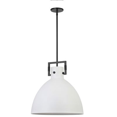 Liberty 1 Light Incandescent Pendant Matte Black with Matte White Metal Shade