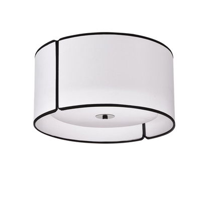 Notched Drum 3 Light Notched Drum Flush Mount, Matte Black White Shade and Diff 